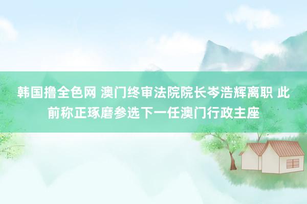 韩国撸全色网 澳门终审法院院长岑浩辉离职 此前称正琢磨参选下一任澳门行政主座