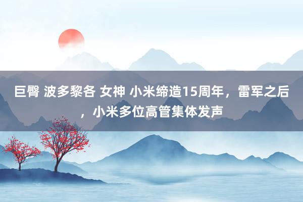 巨臀 波多黎各 女神 小米缔造15周年，雷军之后，小米多位高管集体发声